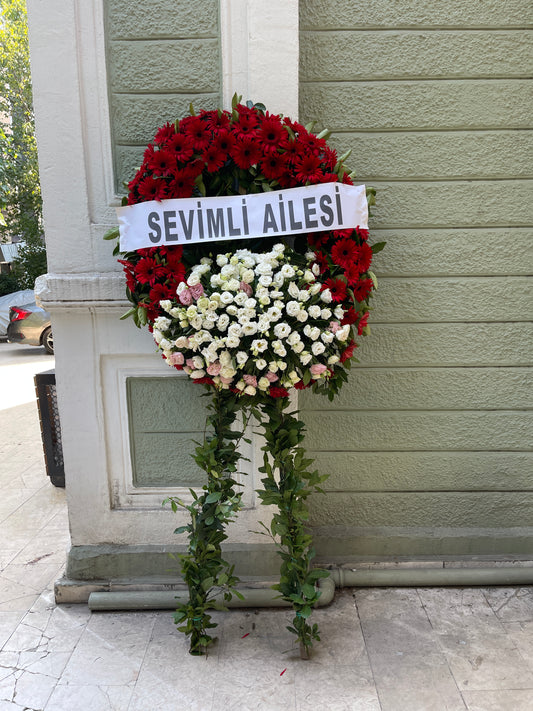 Kırmızı Gerbera Cenaze Çelengi