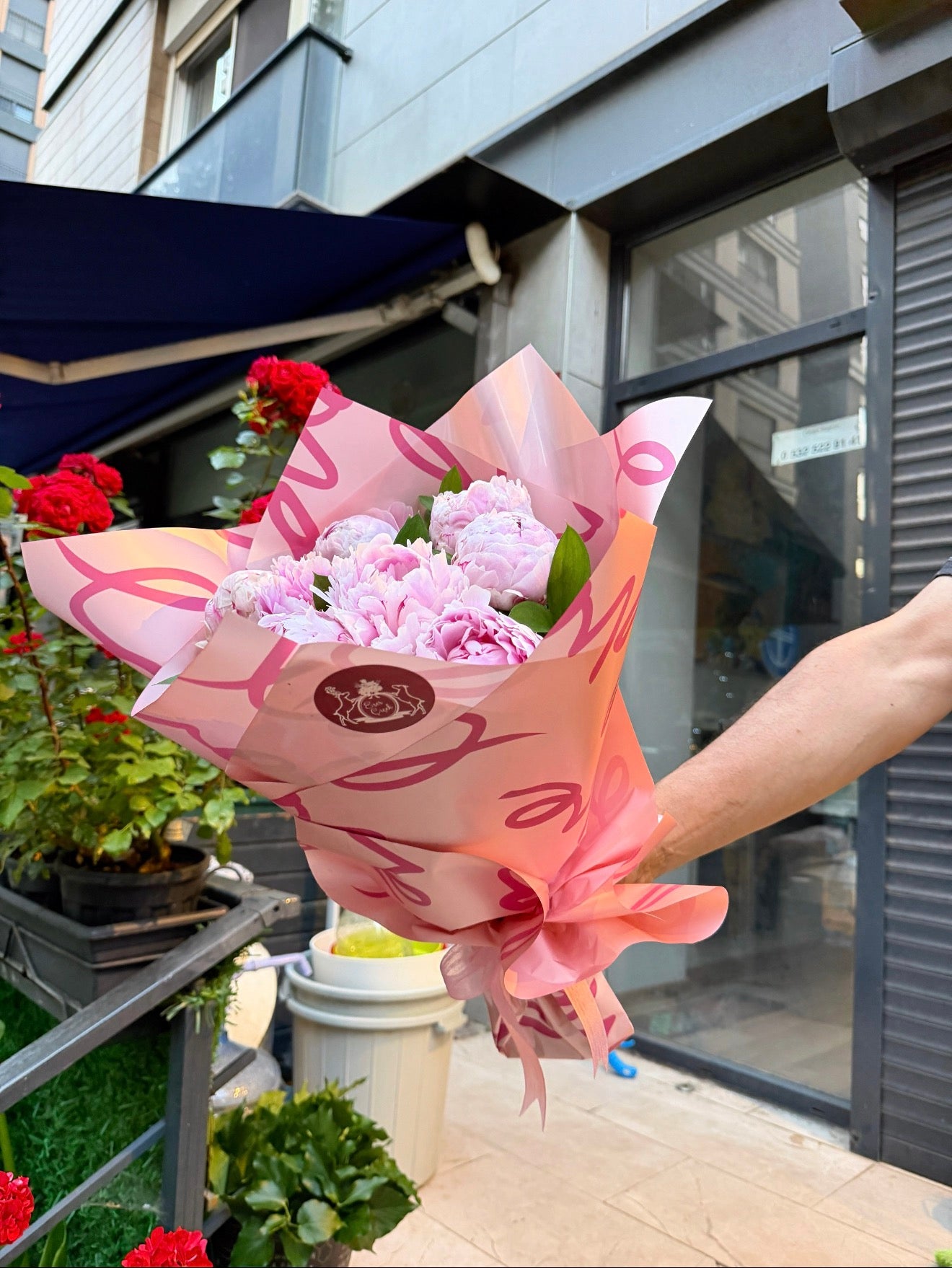 7 Pembe Şakayık Buketi